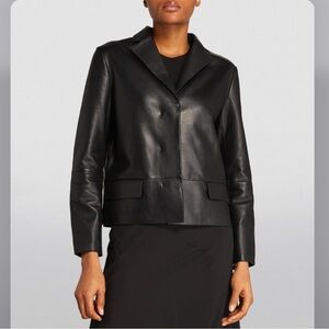 THEORY***Black Leather Cropped Blazer***US 4***$1312 NWT